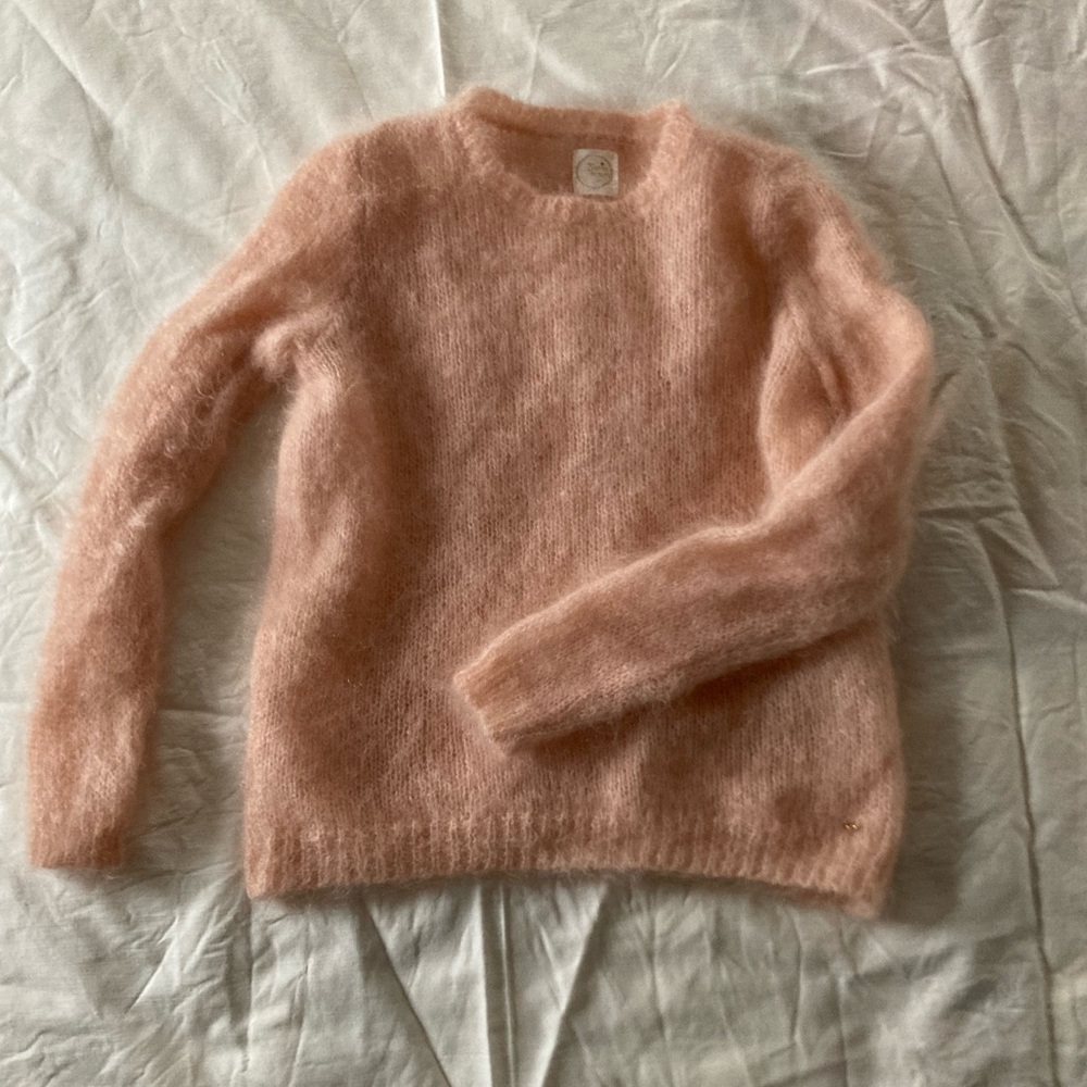 Pink Mohair Blend Knit Sweater